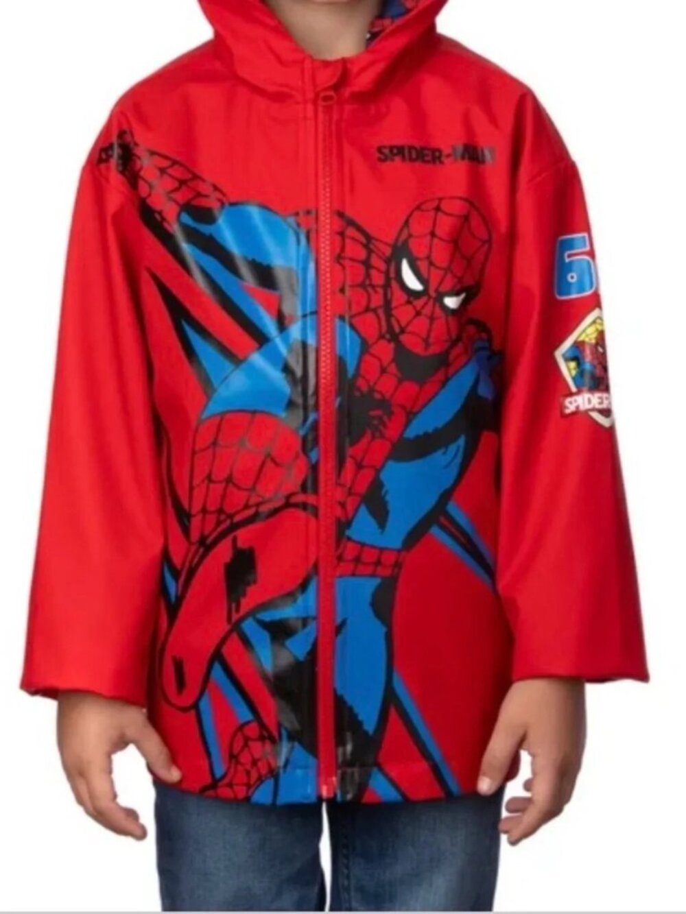 Marvel Toddler Boys Size 2T Red Spiderman Hooded Rain Jacket NWT